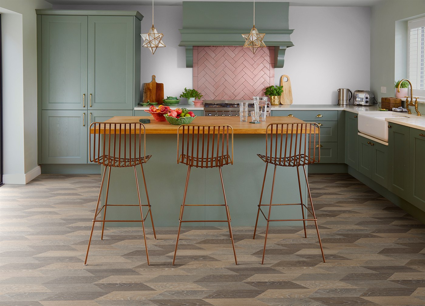 Polyflor Architex sheet vinyl in a modern kitchen